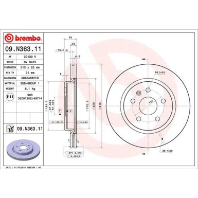 Brembo | Bremsscheibe | 09.N363.11