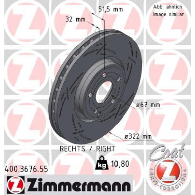 Zimmermann | Bremsscheibe | 400.3676.55