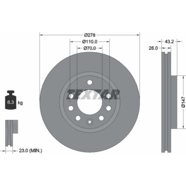 Textar | Bremsscheibe | 92156400