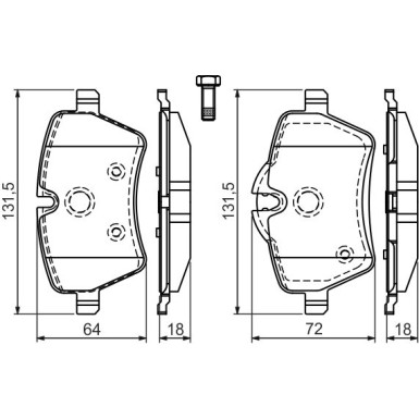 BOSCH | Bremsbelagsatz, Scheibenbremse | 0 986 494 168