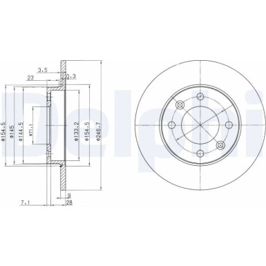 Delphi | Bremsscheibe | BG3653