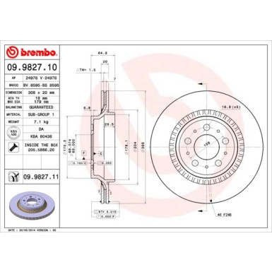 Brembo | Bremsscheibe | 09.9827.11