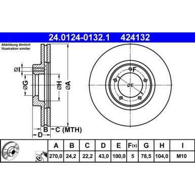 ATE | Bremsscheibe | 24.0124-0132.1