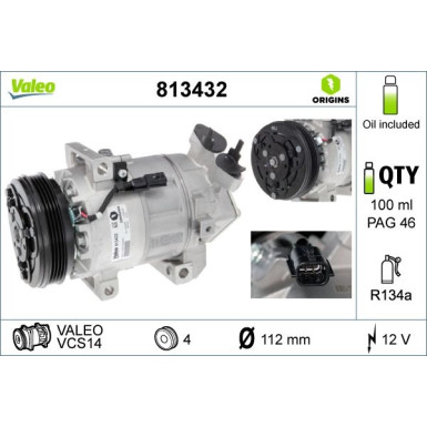 Valeo | Kompressor, Klimaanlage | 813432