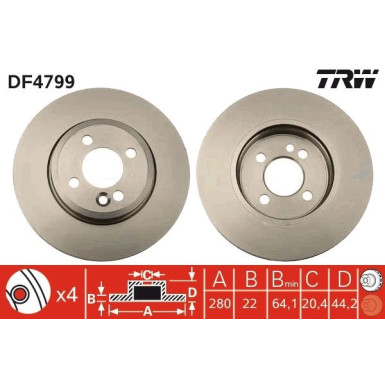 TRW | Bremsscheibe | DF4799