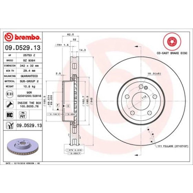 Brembo | Bremsscheibe | 09.D529.13