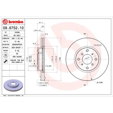 Brembo | Bremsscheibe | 09.6752.10