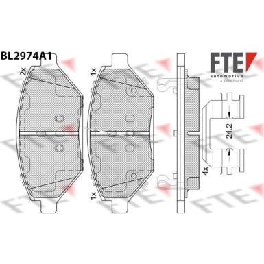 FTE | Bremsbelagsatz, Scheibenbremse | 9011220