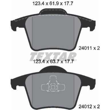 Textar | Bremsbelagsatz, Scheibenbremse | 2401101