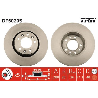 TRW | Bremsscheibe | DF6020S