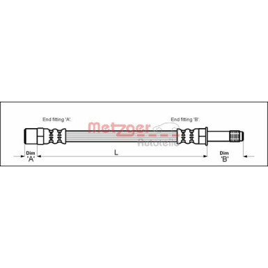 Metzger | Bremsschlauch | 4110048