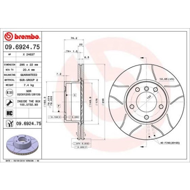 Brembo | Bremsscheibe | 09.6924.75