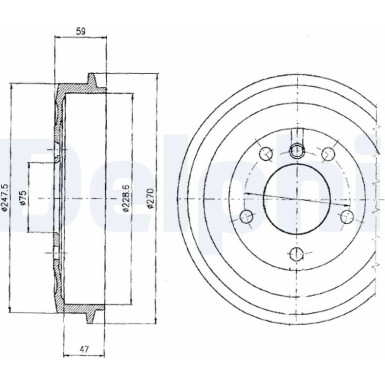 Delphi | Bremstrommel | BF275