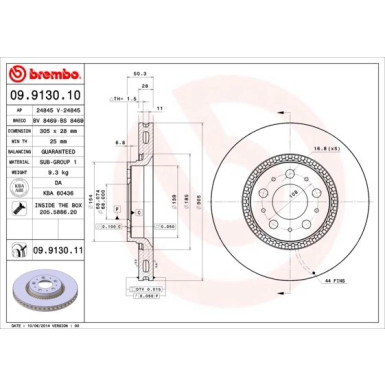 Brembo | Bremsscheibe | 09.9130.11