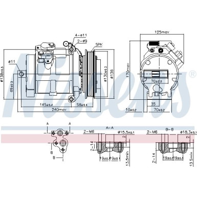 Nissens | Kompressor, Klimaanlage | 890049