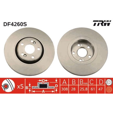 TRW | Bremsscheibe | DF4260S