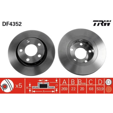 TRW | Bremsscheibe | DF4352