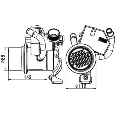 MAHLE ORIGINAL CE 5 000P AGR Kühler mit AGR-Ventil