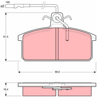 TRW | Bremsbelagsatz, Scheibenbremse | GDB422