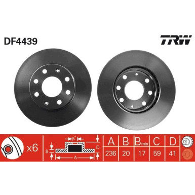 TRW | Bremsscheibe | DF4439