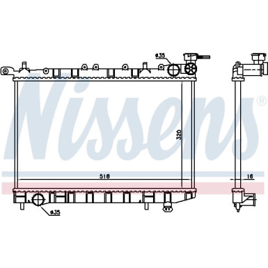 Nissens | Kühler, Motorkühlung | 62974