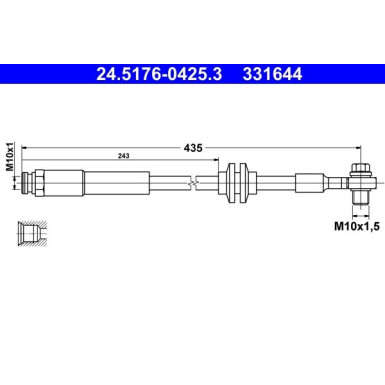 ATE | Bremsschlauch | 24.5176-0425.3