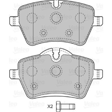 Valeo | Bremsbelagsatz, Scheibenbremse | 598925