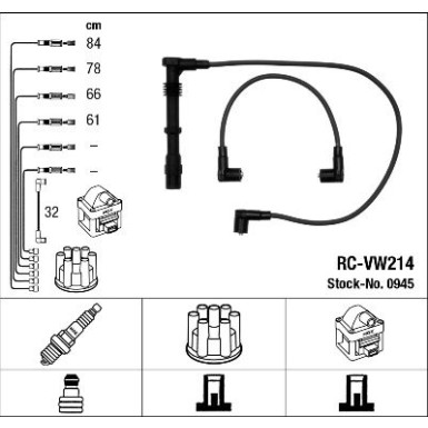 NGK 0945 Zündleitungssatz RC-VW214