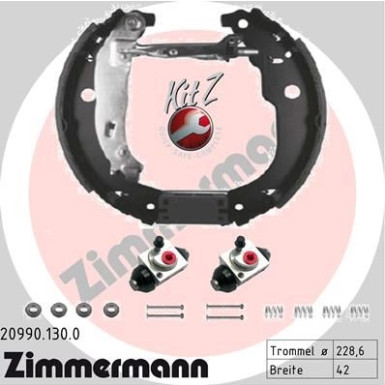 Zimmermann | Bremsbackensatz | 20990.130.0