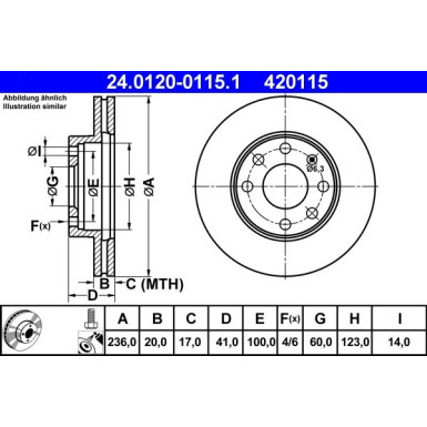 ATE | Bremsscheibe | 24.0120-0115.1