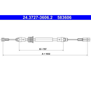 ATE | Seilzug, Feststellbremse | 24.3727-3606.2