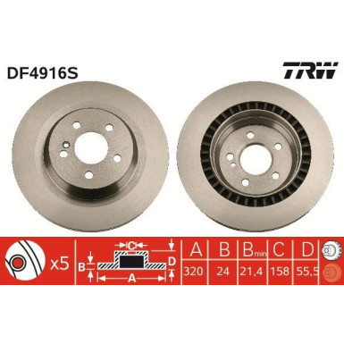 TRW | Bremsscheibe | DF4916S