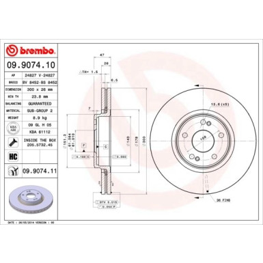 Brembo | Bremsscheibe | 09.9074.11