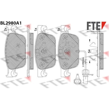 FTE | Bremsbelagsatz, Scheibenbremse | 9011226