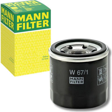 MANN-FILTER W 67/1 Ölfilter M 20 X 1.5, mit einem Rücklaufsperrventil, Anschraubfilter