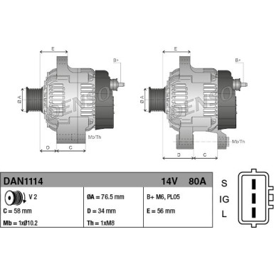 Denso | Generator | DAN1114