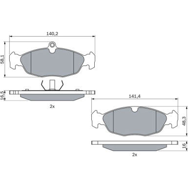 BOSCH | Bremsbelagsatz, Scheibenbremse | 0 986 460 938