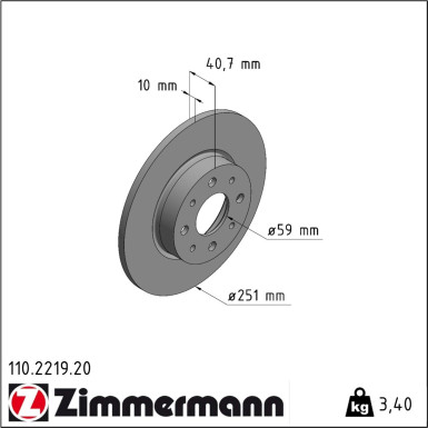 Zimmermann | Bremsscheibe | 110.2219.20