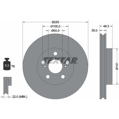 Textar | Bremsscheibe | 92225003