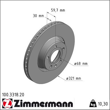 Zimmermann | Bremsscheibe | 100.3318.20