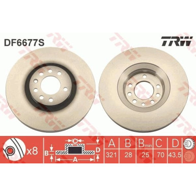 TRW | Bremsscheibe | DF6677S