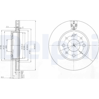 Delphi | Bremsscheibe | BG3839