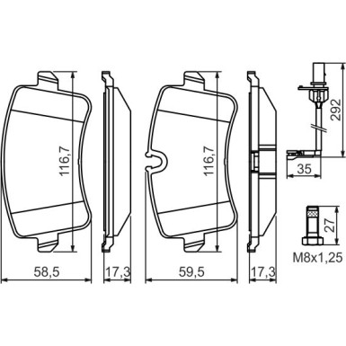 BOSCH | Bremsbelagsatz, Scheibenbremse | 0 986 494 446