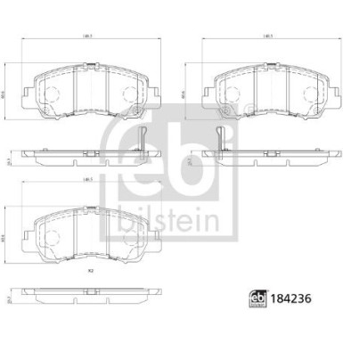 FEBI BILSTEIN 184236 Bremsbeläge