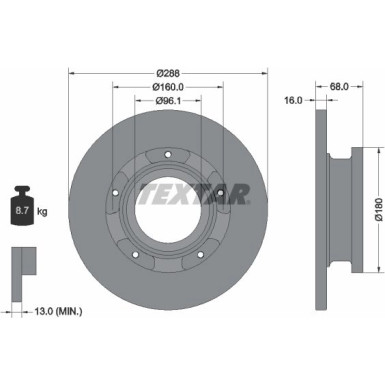 Textar | Bremsscheibe | 93260703