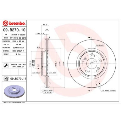 Brembo | Bremsscheibe | 09.B270.11