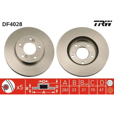 TRW | Bremsscheibe | DF4028