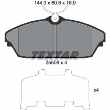 Textar | Bremsbelagsatz, Scheibenbremse | 2550801