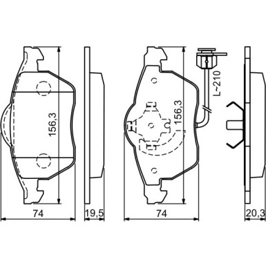 BOSCH | Bremsbelagsatz, Scheibenbremse | 0 986 494 050