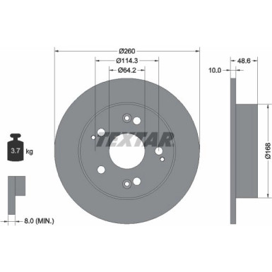 Textar | Bremsscheibe | 92125103